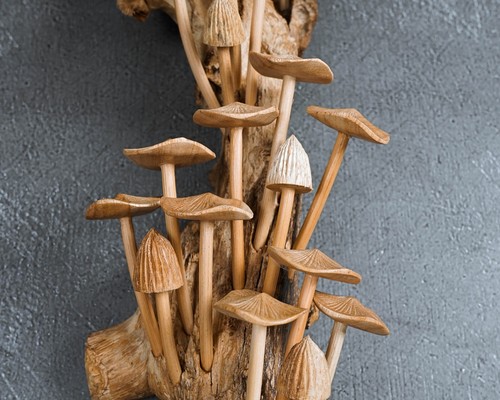 Large Mushroom Wall Art 14”, Hanging Sculpture, Wooden Mushroom, Gift for Her - Picture 5 of 8