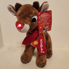 Dan Dee Singing Rudolph The Red Nose Reindeer Stuffed Animal Light Up Nose