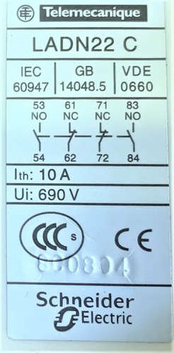 TELEMECANIQUE CONTACTOR LC1-D06N WITH AUXILIARY CONTACT BLOCK LADN 22 C - Picture 9 of 10