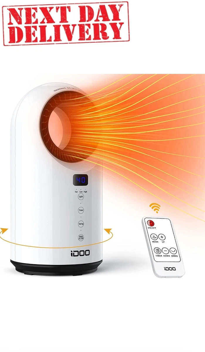iDOO Bladeless Fan + Heater 2in1 for Home, Portable Ceramic Heaters with  Remote | eBay