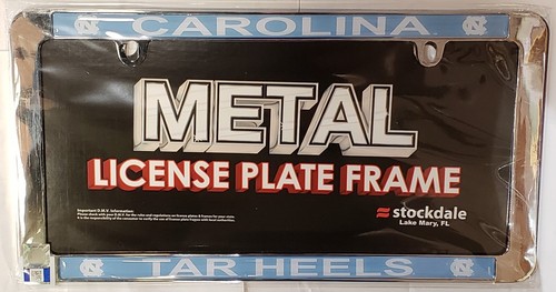 NORTH CAROLINA FAN PACK 1 METAL LICENSE PLATE FRAME 2 DECALS 1 KEY CHAIN NCAA  - Picture 2 of 4