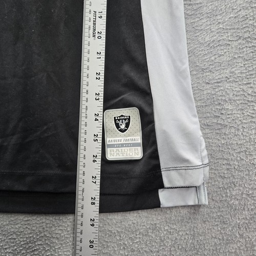 Oakland Raiders Women Top L Black Jersey Majestic Lace-Up V-Neck Pullover - Picture 5 of 7