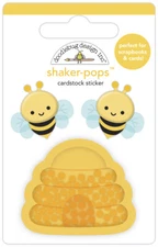 Doodlebug Stickers Shaker-Pop 3D Bee Hive Honey Bees Smiling Faces Cute