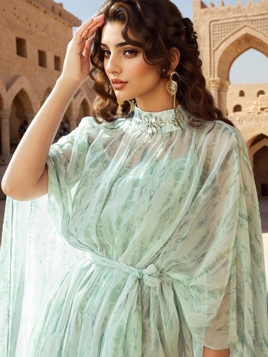 Mujeres Vestido Largo Abaya Kaftan Dubai Musulmán Vestido de Noche Capa Jalabiya Conjunto de Bata - Imagen 9 de 14