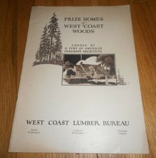 Vintage PRIZE HOMES OF WEST COAST WOODS LUMBER SALESMAN CATALOG BOOK ARCHITECT 