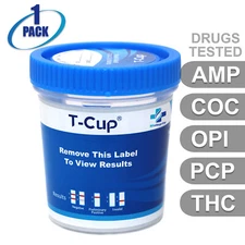 NEW Mintegrity Drug Test 5-Panel T-Cup Urine Home Kit 1-Pack #MI-TDOA-154