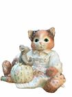 1994 Priscilla Hillman Cat Figurine Calico Kittens "Your Patchwork Charm" Ec