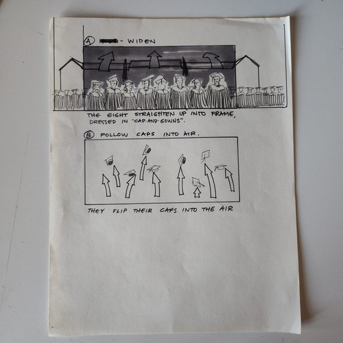 GREASE 2 STORYBOARD PRODUCCIÓN DE PELÍCULAS ARTE ORIGINAL CARL ALDANA MICHELLE PFEIFFER - Imagen 5 de 13