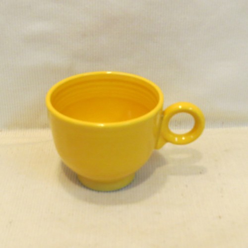HTF VTG Homer Laughlin Fiesta® Tea / Coffee Cup Yellow FLAT BOTTOM Original USA - Picture 6 of 11