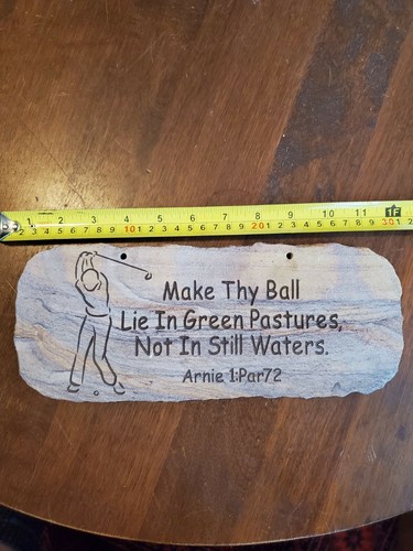 Arnold Palmer Golf Plaque Sign golf bible verse FUNNY engraved sandstone - Picture 4 of 9