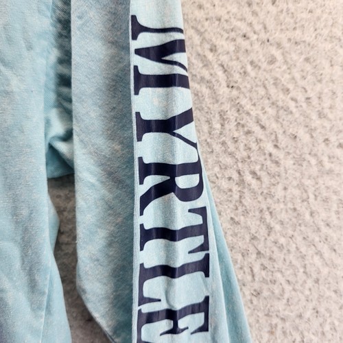 Myrtle Beach SC Shirt Adult Small Blue Crab Logo Double Sided Long Sleeve Mens - Picture 9 of 18