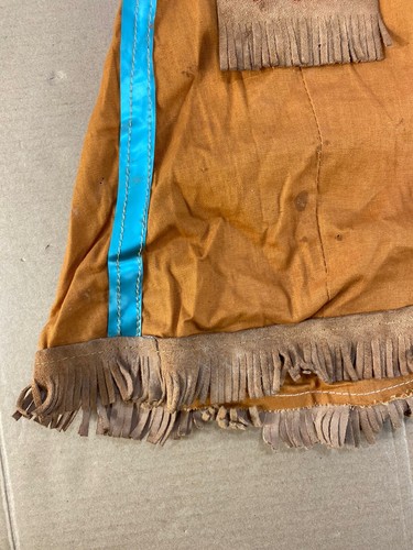 Vintage 50s Kids Child’s Indian Halloween Costume Dress Skirt Leather Navajo - Picture 2 of 8