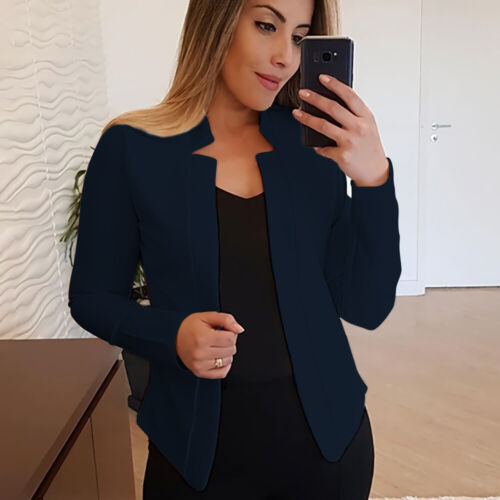 Damen Blazer Business Casual Anzugjacken Langarm Offene Vorderseite Arbeitsanzug - Bild 17 von 23
