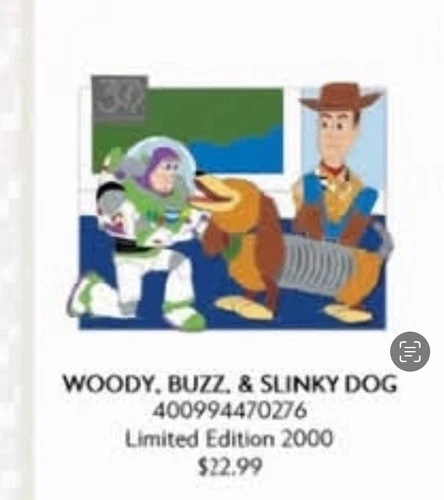 Disney Toy story 30th anniversary Woody buzz & slinky dog pin November presale