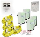 4X 4 USB PORTS HOME WALL ADAPTER+3FT CABLE POWER CHARGER YELLOW GALAXY TAB NOTE