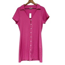 American Eagle Womens Button-Front Polo Pink Mini Dress Size XL Preppy Y2K
