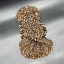 Vintage Owl Wall Hanging Handmade Macrame Wooden Eyes Beak Brown 1970s Decor