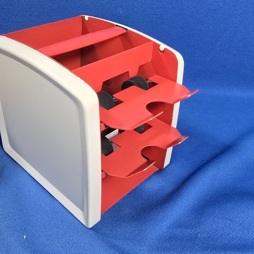 VTG Arrco Card Shuffler W/ Box Hand Operated Crank Light Red & White - Picture 5 of 8