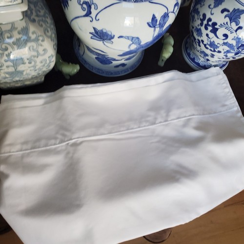 Lands End 100 % Supima Baumwolle weich wie Butter elegant weiß Queen Blatt mit Stickerei - Bild 19 von 24