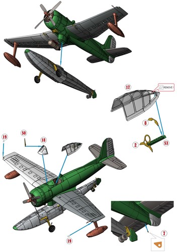 Curtiss SC-1 Seahawk 1/48 scale model kit - Picture 15 of 24