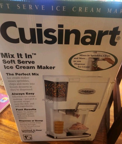 Cuisinart Mix It In Soft Serve Ice Cream Maker Yogurt White 1.5 Quart ICE-45 - Picture 2 of 20