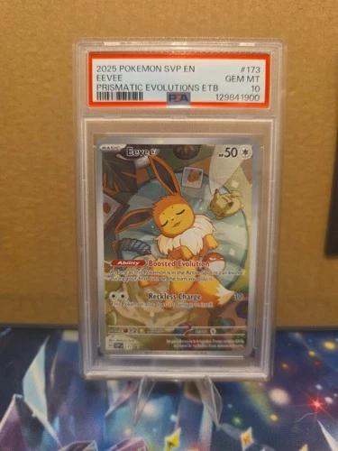 2025 Eevee 173 Pokemon Prismatic Evolutions ETB Promo PSA 10