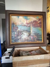 Oil Painting By Schliesman, The Painting Is Named Chinatown