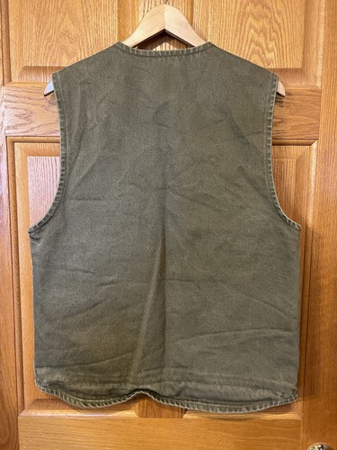 CO524 Carhartt Brown Canvas Lined Outdoor Work Vest V19 BRK Mens Medium - Picture 3 of 3