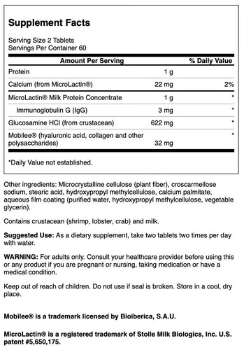 Swanson Microlactin Glucosamine Joint Complex with Hyaluronic Acid 120 Tablets - Picture 2 of 6