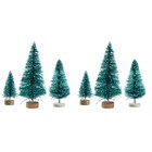  2 PCS Bottle Brush Tree Miniature Trees for Crafts Frosted Model Cedar
