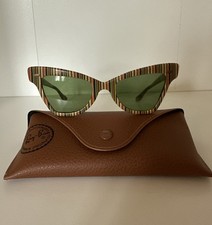 Vintage RAY BAN B L Sunglasses Circa 1950-60s - Striped Colorful Cat Eye RARE 