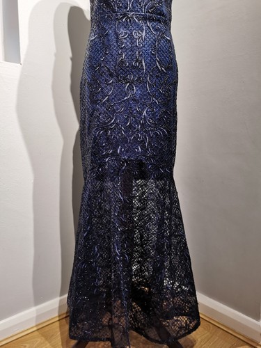 Lipsy Sequin Lace Maxi Dress VIP Fishtail Occasion Party Cruise Size 12 - Picture 7 of 17