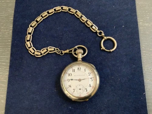 ANTIQUE 1903 HAMILTON 940 18s 21j STAG PRIVATE LABEL RAILROAD POCKET WATCH RUNS
