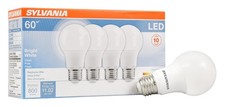 SYLVANIA LED Light Bulb, 60W Equivalent 4 Count Pack of 1 , Bright White