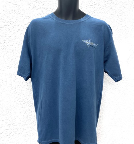 Tee103 T-Shirt Lakeshirts Garment Dyed Blue (l) “Da Bad Fish” Aruba - Picture 2 of 4