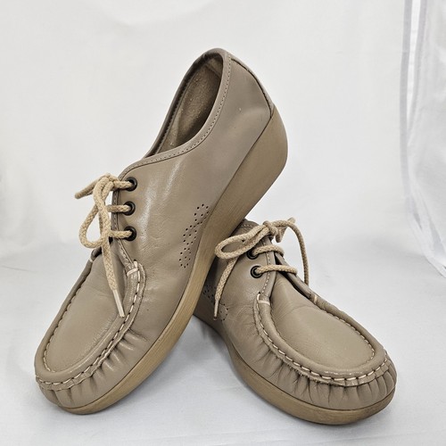 SAS Siesta Antique Walnut Leather Oxfords Comfort Walking Shoes Women's 8.5 M - Picture 1 of 12
