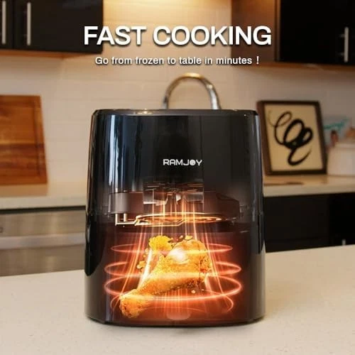Compact 3.8QT Air Fryer with 8-in-1 Functions for 1-2 People