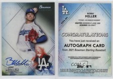 2021 Bowman Sterling Prospect Auto Bobby Miller #BSPA-BM Auto