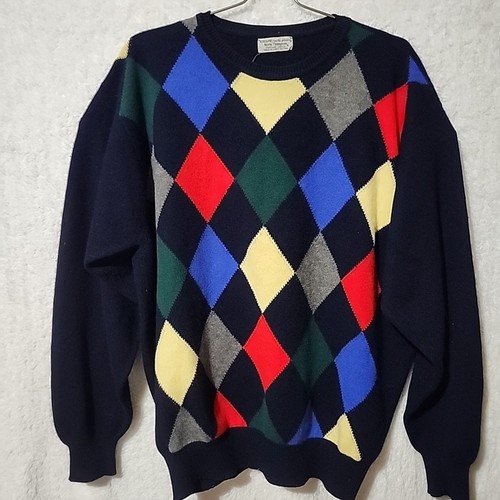 Norm Thompson Size 44 Wool Blend Long Sleeve Pullover MultiColor Vintage Sweater - Picture 2 of 5