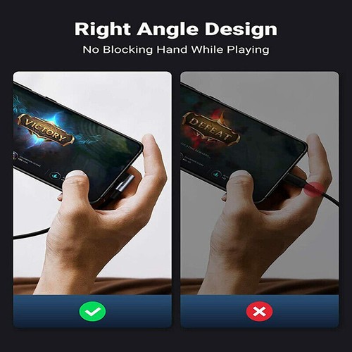 100 W Typ C zu Typ-C USB C Kabel 90 Grad Schnellladekabel rechts abgewinkelt - Bild 5 von 18