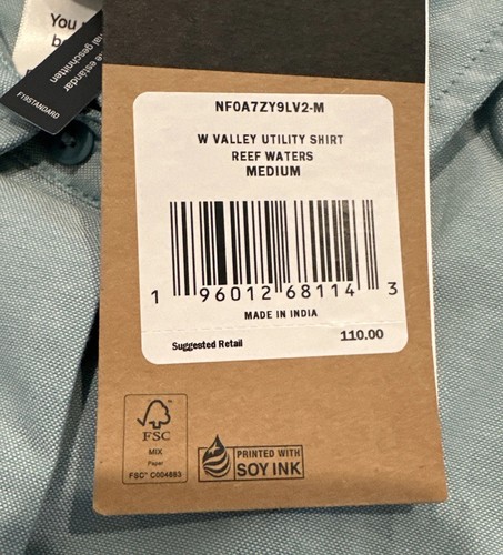 The North Face Shirt Button Up Women Medium Valley Utility Reef Waters Blue - Picture 6 of 7