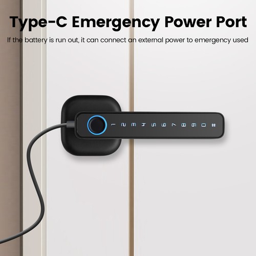 Elektronisches Fingerabdruck Türschloss Fingerprint Türöffner Schloss schwarz - Bild 11 von 22