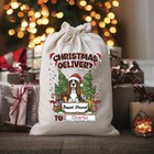 Basset Hound Xmas Stocking Sack Personalised Santa Gift Bag 100 Cotton 4 Sizes
