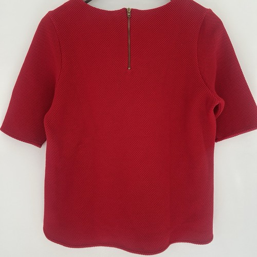 Marks and Spencer red textured short sleeve summer top size 12 - Picture 5 of 5