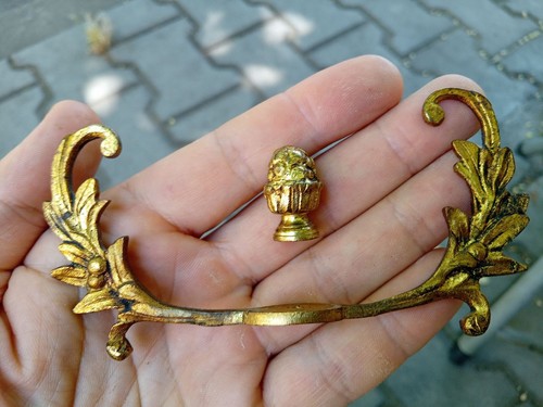 Antique Gilded Bronze & Marble Top Finial For French Marble Column Portico Clock - Picture 9 of 10