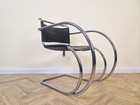 Mies Van Der Rohe For Thonet Leather & Chrome Mid Century Bauhaus Lounge Chair