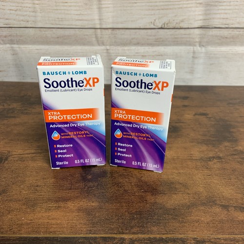 2X Soothe XP Bausch+Lomb PF Advanced Dry Eye Therapy Drops Exp 8/2026 Lot Of 2