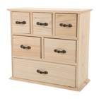  Wooden Desktop Storage Organizer with 6 Drawers - Mini Desk Organizer Box -