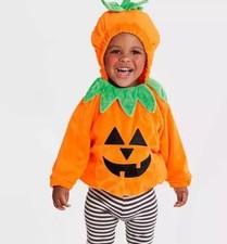 Baby Infant Hyde Eek Pumpkin 6-12 M Hoodie Halloween Costume Jack O Lantern