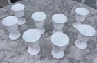 Vintage Set of 8 Indiana Glass Colony Harvest Grape Milk Glass 8 oz. Goblets
